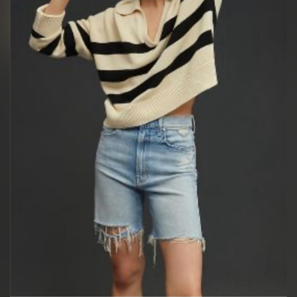 MOTHER The Tripper Fray Shorts Size 34 Lots of Hugs Light Wash Bleached Boho